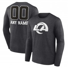 Los Angeles Rams Personalized Name & Number Monochrome Long Sleeve T-Shirt - Charcoal Los Angeles Rams Personalized Name & Number Monochrome Long Sleeve T-Shirt - Charcoal