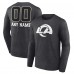 Los Angeles Rams Personalized Name & Number Monochrome Long Sleeve T-Shirt - Charcoal