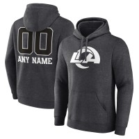 Los Angeles Rams Charcoal Personalized Name & Number Monochrome Pullover Hoodie