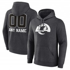 Los Angeles Rams Charcoal Personalized Name & Number Monochrome Pullover Hoodie