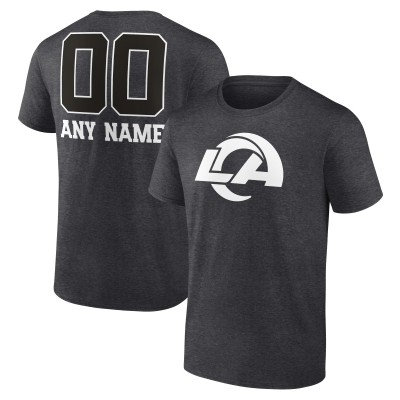 Los Angeles Rams Personalized Name & Number Monochrome T-Shirt - Charcoal
