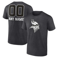Minnesota Vikings Charcoal Personalized Name & Number Monochrome T-Shirt