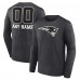 New England Patriots Charcoal Personalized Name & Number Monochrome Long Sleeve T-Shirt