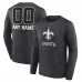 именная футболка с длинным рукавом New Orleans Saints Charcoal Monochrome