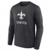 именная футболка с длинным рукавом New Orleans Saints Charcoal Monochrome