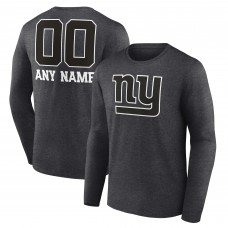 New York Giants Charcoal Personalized Name & Number Monochrome Long Sleeve T-Shirt New York Giants Charcoal Personalized Name & Number Monochrome Long Sleeve T-Shirt