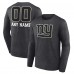 New York Giants Charcoal Personalized Name & Number Monochrome Long Sleeve T-Shirt