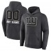New York Giants Charcoal Personalized Name & Number Monochrome Pullover Hoodie