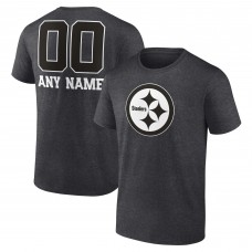 Футболка Pittsburgh Steelers Personalized Name & Number Monochrome - Charcoal