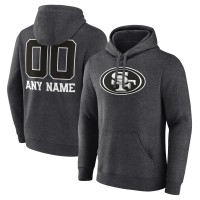 San Francisco 49ers Charcoal Personalized Name & Number Monochrome Pullover Hoodie