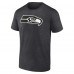 Seattle Seahawks Charcoal Personalized Name & Number Monochrome T-Shirt