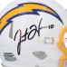 Justin Herbert Los Angeles Chargers Autographed Fanatics Authentic White/Royal Color Rush Riddell Speed Mini Helmet - Signed in Black