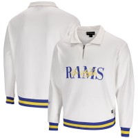 Unisex Los Angeles Rams The Wild Collective White Royal and Sol Collection Quarter-Zip Pullover Top