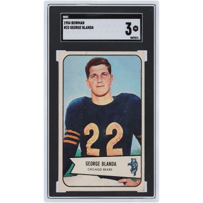 George Blanda Chicago Bears 1954 Bowman #23 SGC Authenticated 3 Card