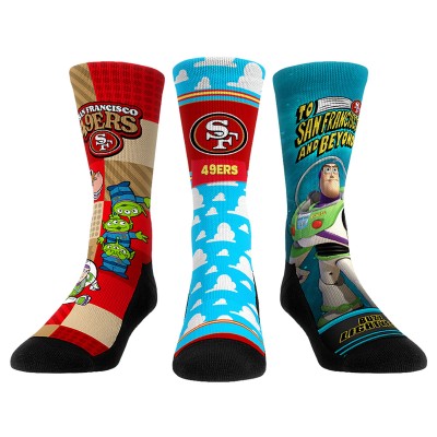 Unisex San Francisco 49ers Rock Em Socks Toy Story 3-Pack Crew Socks
