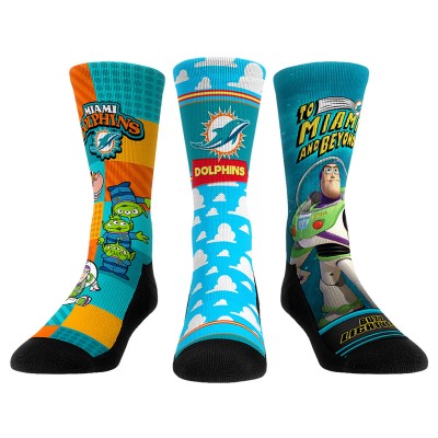 Unisex Miami Dolphins Rock Em Socks Toy Story 3-Pack Crew Socks
