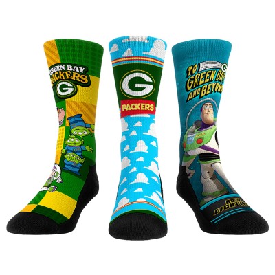 Unisex Green Bay Packers Rock Em Socks Toy Story 3-Pack Crew Socks