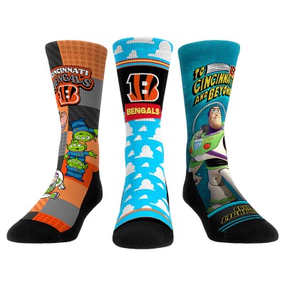 Unisex Cincinnati Bengals Rock Em Socks Toy Story 3-Pack Crew Socks
