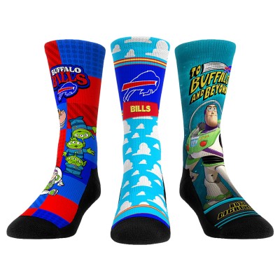 Unisex Buffalo Bills Rock Em Socks Toy Story 3-Pack Crew Socks