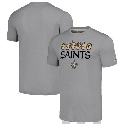 Футболка Unisex New Orleans Saints Homage Grey The NFL ASL Collection by Love Sign American Sign Language