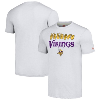Футболка Minnesota Vikings Homage Unisex The NFL ASL Collection by Love Sign American Sign Language - Ash