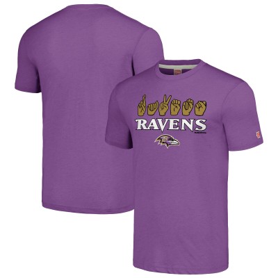 Футболка Baltimore Ravens Homage Unisex The NFL ASL Collection by Love Sign American Sign Language - Purple