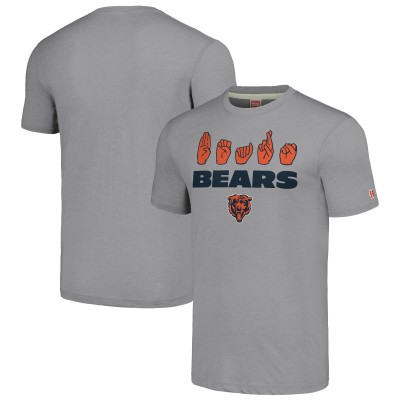 Футболка Unisex Chicago Bears Homage Gray The NFL ASL Collection by Love Sign American Sign Language