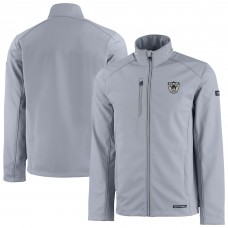Las Vegas Raiders Cutter & Buck Gray Evoke Eco Softshell Recycled Full-Zip Jacket