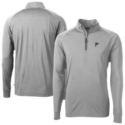 Кофта на короткой молнии Atlanta Falcons Cutter & Buck Gray Adapt Eco DryTec Raglan