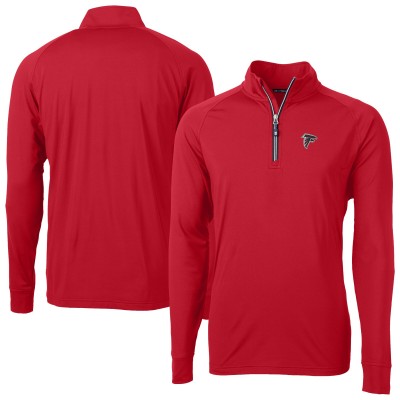 Кофта на короткой молнии Atlanta Falcons Cutter & Buck Red Adapt Eco DryTec Raglan