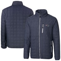 New England Patriots Cutter & Buck Anthracite Rainier PrimaLoft Eco Insulated Full-Zip Puffer Jacket