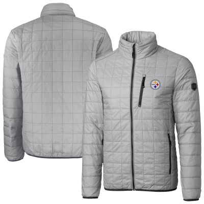Pittsburgh Steelers Cutter & Buck Gray Rainier PrimaLoft Eco Insulated Full-Zip Puffer Jacket