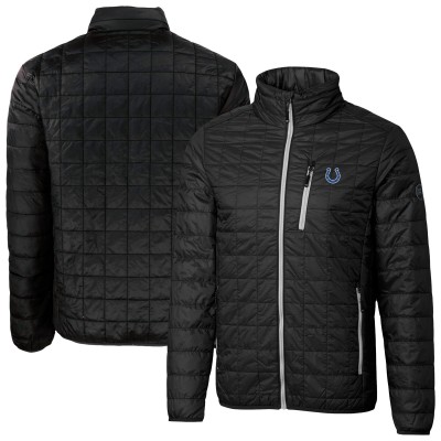 Indianapolis Colts Cutter & Buck Black Rainier PrimaLoft Eco Insulated Full-Zip Puffer Jacket