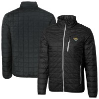 Jacksonville Jaguars Cutter & Buck Black Rainier PrimaLoft Eco Insulated Full-Zip Puffer Jacket