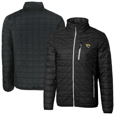 Jacksonville Jaguars Cutter & Buck Black Rainier PrimaLoft Eco Insulated Full-Zip Puffer Jacket