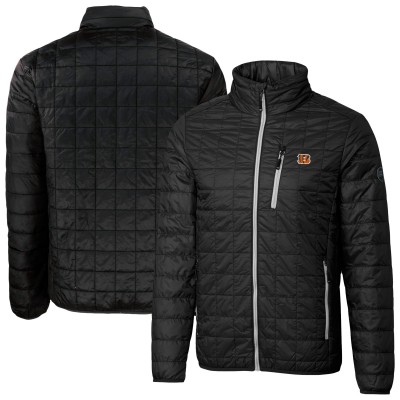 Cincinnati Bengals Cutter & Buck Black Rainier PrimaLoft Eco Insulated Full-Zip Puffer Jacket