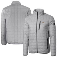 Los Angeles Chargers Cutter & Buck Gray Rainier PrimaLoft Eco Insulated Full-Zip Puffer Jacket