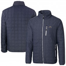 Los Angeles Chargers Cutter & Buck Anthracite Rainier PrimaLoft Eco Insulated Full-Zip Puffer Jacket
