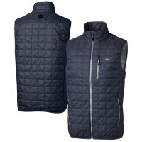 Denver Broncos Cutter & Buck Navy Rainier PrimaLoft Eco Insulated Full-Zip Puffer Vest
