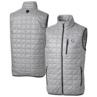 Indianapolis Colts Cutter & Buck Gray Rainier PrimaLoft Eco Insulated Full-Zip Puffer Vest