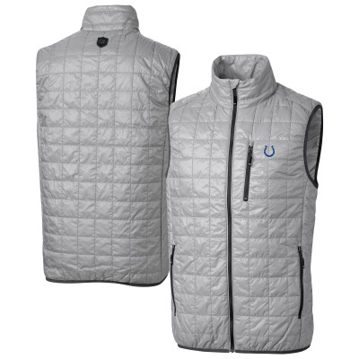 Indianapolis Colts Cutter & Buck Gray Rainier PrimaLoft Eco Insulated Full-Zip Puffer Vest