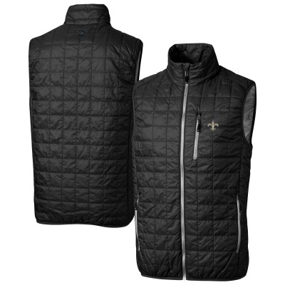 Жилетка New Orleans Saints Cutter & Buck Black Rainier PrimaLoft Eco Insulated Puffer