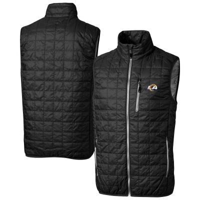 Los Angeles Rams Cutter & Buck Rainier PrimaLoft Eco Insulated Full-Zip Puffer Vest - Black