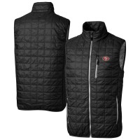 San Francisco 49ers Cutter & Buck Black Rainier PrimaLoft Eco Insulated Full-Zip Puffer Vest