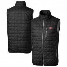 San Francisco 49ers Cutter & Buck Black Rainier PrimaLoft Eco Insulated Full-Zip Puffer Vest San Francisco 49ers Cutter & Buck Black Rainier PrimaLoft Eco Insulated Full-Zip Puffer Vest