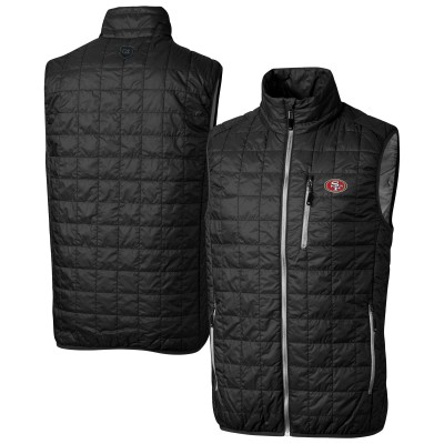 San Francisco 49ers Cutter & Buck Black Rainier PrimaLoft Eco Insulated Full-Zip Puffer Vest