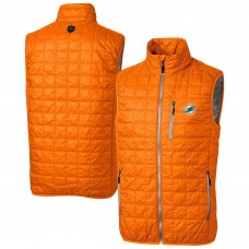 Miami Dolphins Cutter & Buck Orange Rainier PrimaLoft Eco Insulated Full-Zip Puffer Vest