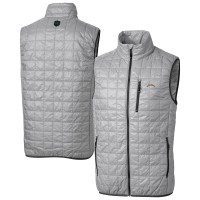 Los Angeles Chargers Cutter & Buck Gray Rainier PrimaLoft Eco Insulated Full-Zip Puffer Vest