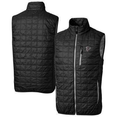 Atlanta Falcons Cutter & Buck Black Rainier PrimaLoft Eco Insulated Full-Zip Puffer Vest