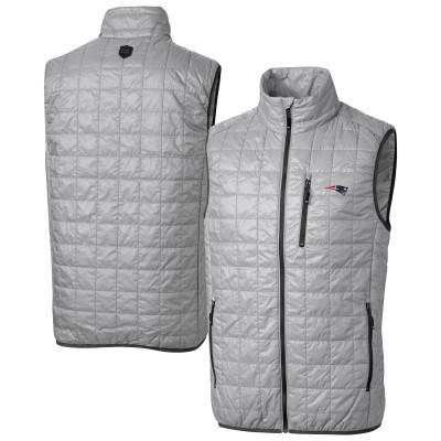New England Patriots Cutter & Buck Gray Rainier PrimaLoft Eco Insulated Full-Zip Puffer Vest